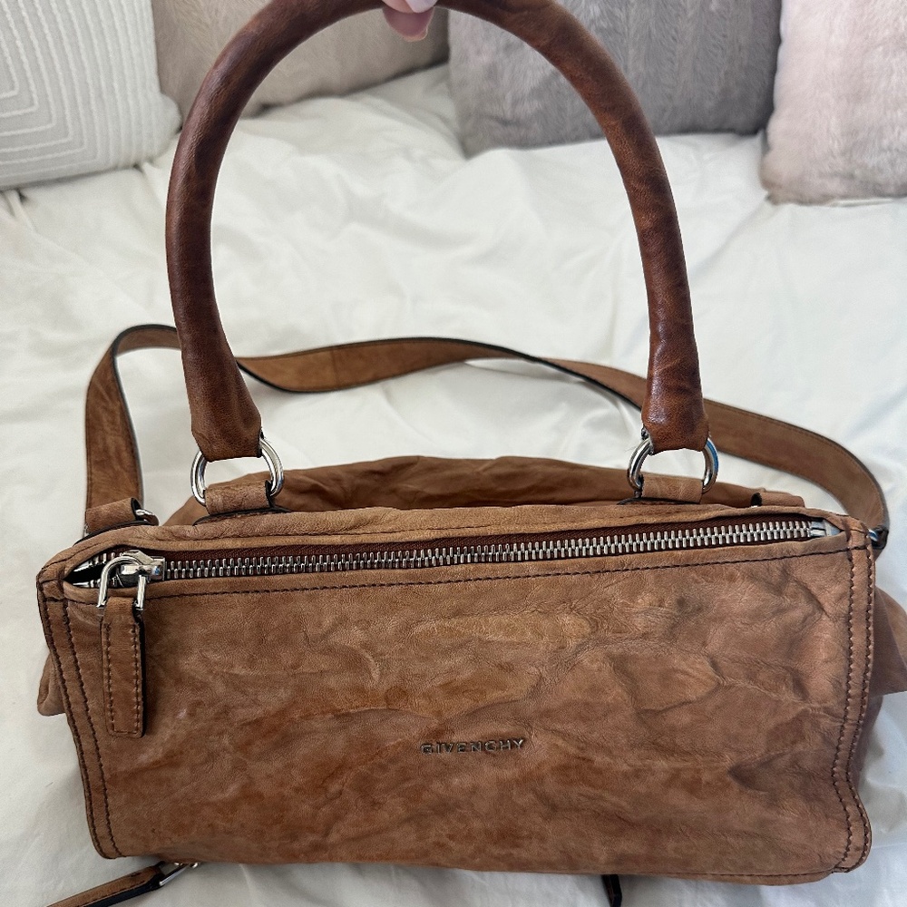GIVENCHY Medium Brown  Sheepskin Leather Medium Pandora Bag